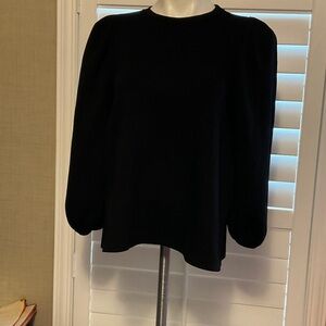 English Factory Black Puff Sleeve Blouse